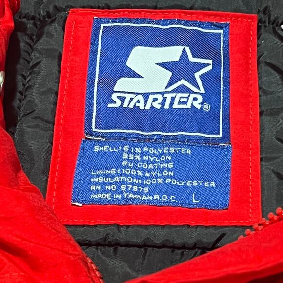 Starter Georgia Bulldogs Jacket L Vintage 90s Hooded Spellout Red Distressed - Picture 3 of 15